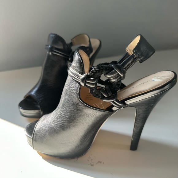 Calvin Klein Black Peep-toe High Heel Juliana 6.5 - Picture 3 of 8